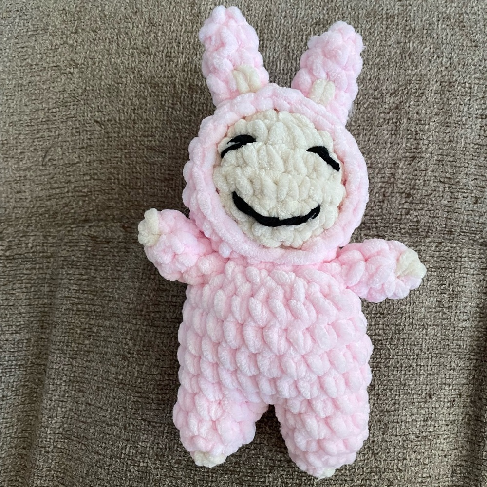 PLUSH LABUBU INSPIRED TOY PINK HANDMADE